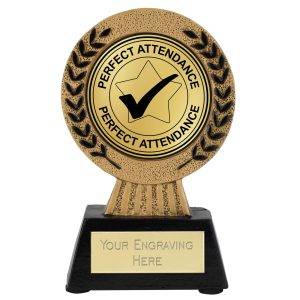 Gold Laurel Hero School Attendance Classic Award 11.5cm (4 5/8")