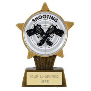 Mini Star Plus Large Star Shooting Hand Gun Trophy 10cm (4")