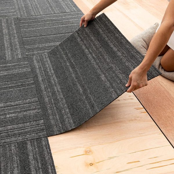 Mohawk Home 24" x 24" Indoor/Outdoor 0.25" Pile Height, Peel and Stick Carpet Tile, Grey Polyester, (Pack of 15) (60 sqft/Box) - Image 153