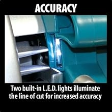 accuracy two built in LED lights illuminate line of cut increased accurate