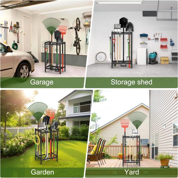 Trieez Heavy Duty Garden Tool Storage, Garden Tool Organizer - Sturdy Garden Yard Tool Rack for Garage Organization and Storage, Shed, Yard Tool Holder, Garage Tool Organizer Rack - Image 14