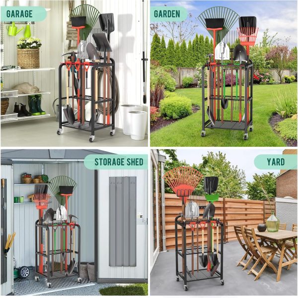 Trieez Heavy Duty Garden Tool Storage, Garden Tool Organizer - Sturdy Garden Yard Tool Rack for Garage Organization and Storage, Shed, Yard Tool Holder, Garage Tool Organizer Rack - Image 21