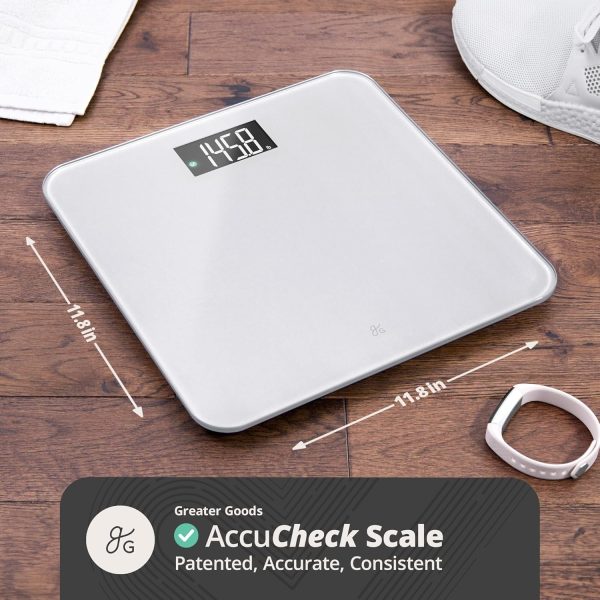 Greater Goods Digital AccuCheck Bathroom Scale for Body Weight, Capacity up to 400 lbs, Batteries Included, Ash Grey - Image 3