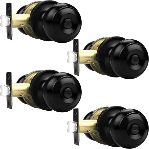 Probrico Privacy Interior Door Knobs Bed and Bath Handles Keyless Sain Nickel Locksets, 6 Pack - Image 71