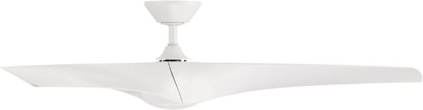 Zephyr Smart Indoor and Outdoor 3-Blade Ceiling Fan 52in Matte White with Adjustable CCT 2700K-5000K LED Light Kit and Remote Control works with Alexa, and iOS or Android App - Image 9