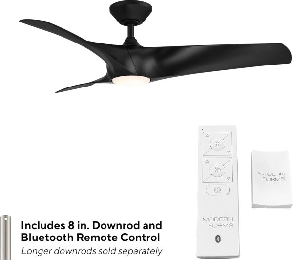 Zephyr Smart Indoor and Outdoor 3-Blade Ceiling Fan 52in Matte White with Adjustable CCT 2700K-5000K LED Light Kit and Remote Control works with Alexa, and iOS or Android App - Image 23