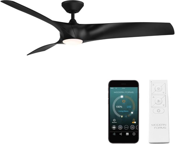 Zephyr Smart Indoor and Outdoor 3-Blade Ceiling Fan 52in Matte White with Adjustable CCT 2700K-5000K LED Light Kit and Remote Control works with Alexa, and iOS or Android App - Image 36