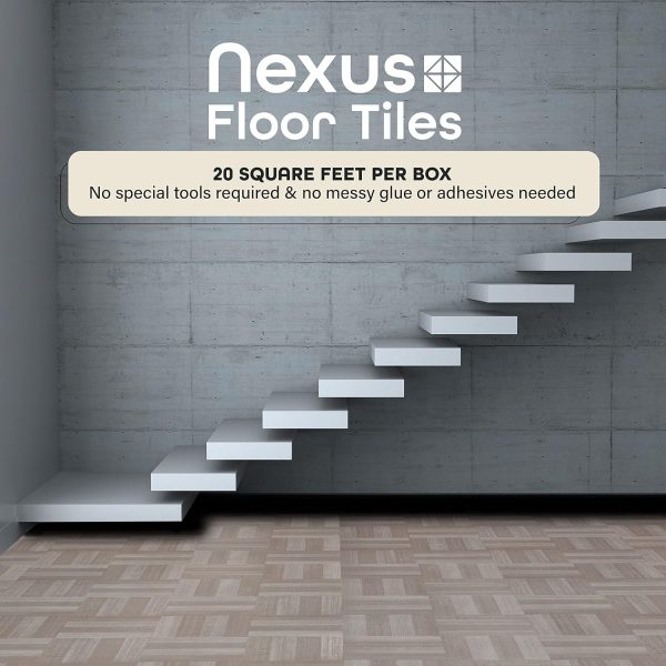 Nexus Self Adhesive 12-Inch Vinyl Floor Tiles, 20 Tiles - 12" x 12", Dark Slate Marble Pattern - Peel & Stick, DIY Flooring for Kitchen, Dining Room, Bedrooms & Bathrooms by Achim Home Decor - Image 31