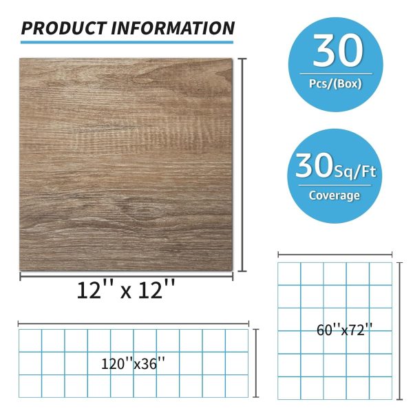 Art3d Peel and Stick Vinyl Floor Tiles 30-Pack 12 x 12 inch, Self Adhesive Waterproof Flooring Wood Planks for Kitchen, Dining Room, Bedrooms, Cover 30 Sq. Ft, Taupe Ash - Image 15