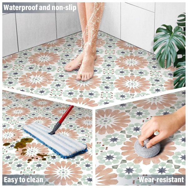 20Pcs Floor Stickers Peel and Stick Waterproof Self Adhesive Waterproof Vinyl Flooring, Removable Flooring Tiles DIY Flooring for Kitchen, Dining Room, Bedrooms & Bathrooms - Image 13