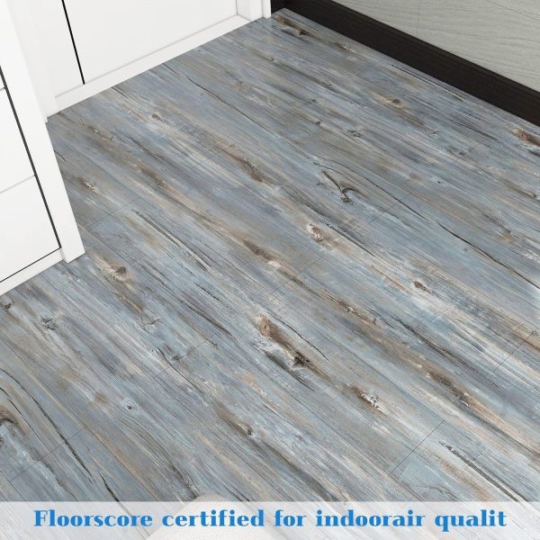 Grey Wood Peel and Stick Floor Tile, 36 Pack 54 Sq.Ft,NO Sticky Residue LeftVinyl Flooring Tiles Wood Plank, Self-Adhesive DIY Flooring for Bathroom,Bedroom, Living Room, 36" x 6"Nature Grey - Image 23