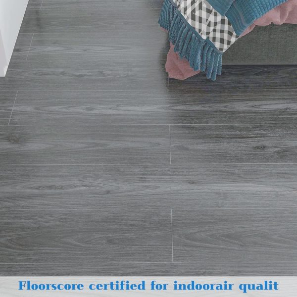 Grey Wood Peel and Stick Floor Tile, 36 Pack 54 Sq.Ft,NO Sticky Residue LeftVinyl Flooring Tiles Wood Plank, Self-Adhesive DIY Flooring for Bathroom,Bedroom, Living Room, 36" x 6"Nature Grey - Image 45