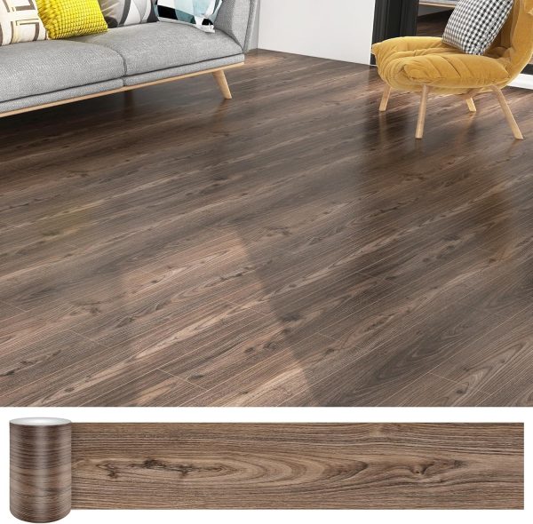 Grey Wood Peel and Stick Floor Tile, 36 Pack 54 Sq.Ft,NO Sticky Residue LeftVinyl Flooring Tiles Wood Plank, Self-Adhesive DIY Flooring for Bathroom,Bedroom, Living Room, 36" x 6"Nature Grey - Image 86