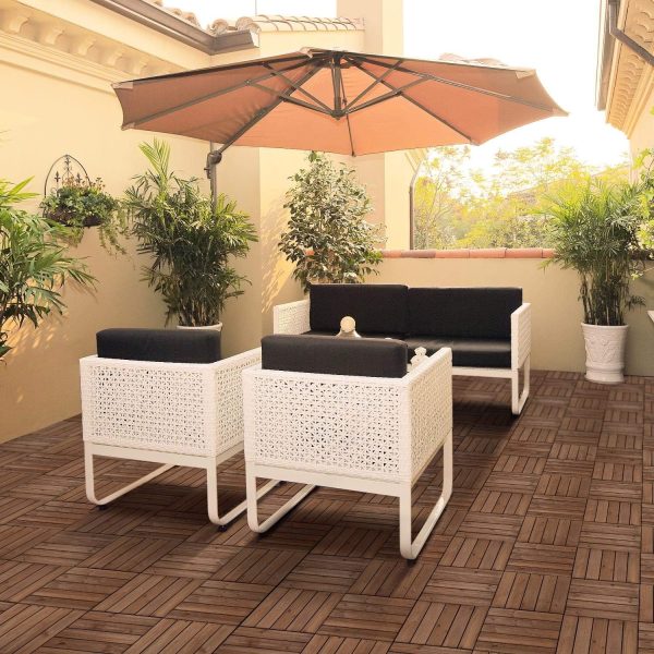 Yaheetech 27PCS Interlocking Patio Deck Tiles Outdoor Flooring for Garden Poolside Fir Wood Indoor Natural Wood - Image 12