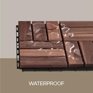 Deck tiles-Dark brown-Square joints-Waterproof