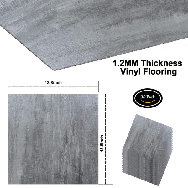 30 PCS 12 * 12 inch 1.5mm Thick Peel and Stick Vinyl Floor Tile, Self-Adhesive Tile Flooring for Bathroom, Livingroom, Kitchen and Renter's House Black Color - Image 20