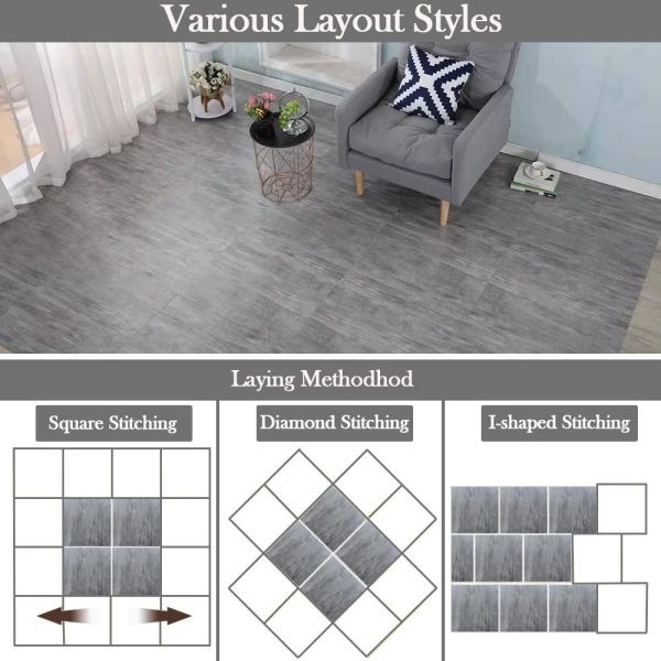 30 PCS 12 * 12 inch 1.5mm Thick Peel and Stick Vinyl Floor Tile, Self-Adhesive Tile Flooring for Bathroom, Livingroom, Kitchen and Renter's House Black Color - Image 22