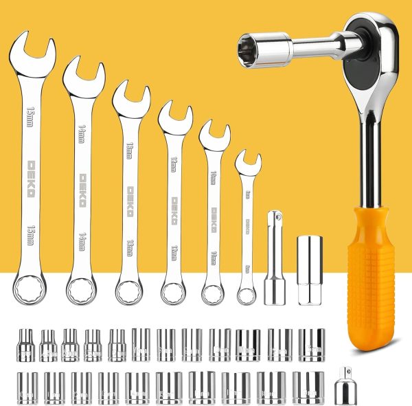 DEKOPRO 228 Piece Socket Wrench Auto Repair Tool Combination Package Mixed Tool Set Hand Tool Kit with Plastic Toolbox Storage Case - Image 6