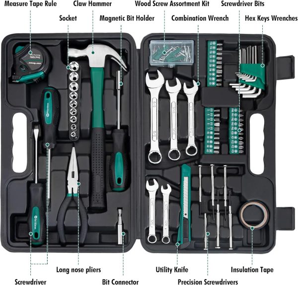 CARTMAN 148 Piece Automotive and Household Tool Set - Perfect for Car Enthusiasts and DIY Home Repairs - Image 17