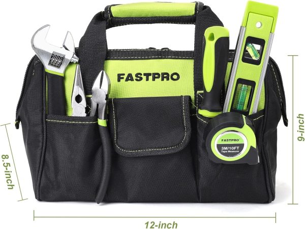 FASTPRO 215-Piece Home Repairing Tool Set with 12-Inch Wide Mouth Open Storage Bag, Household Hand Tool Kit, Green - Image 7