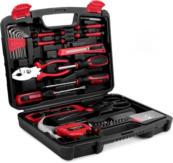 KingTool Home Tool Set Kit - 286 PCS Home Auto Repair Tool Kit with Rolling Tool Box, Mechanic Tool Sets with 21V Max Cordless Power drill, Perfect for Homeowner, Diyer, Handyman - Image 17