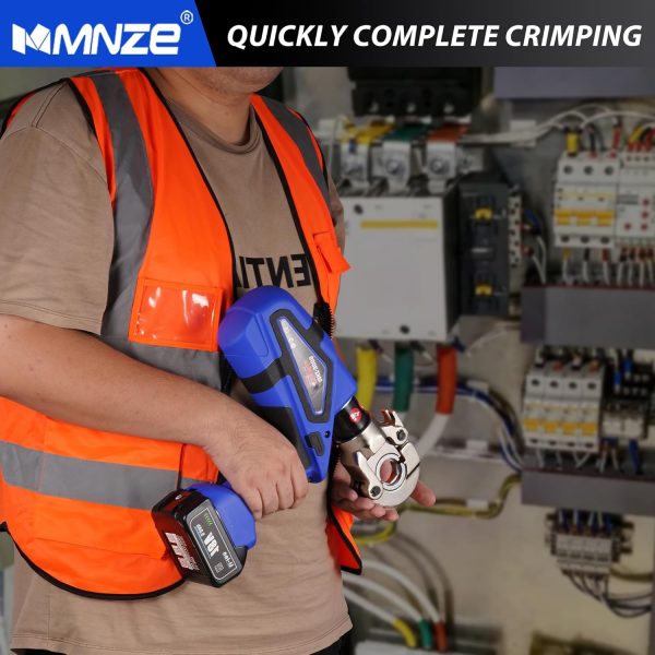 Electric Hydraulic Cable Lug Crimper Pliers Rechargeable Crimping Tool 6 Ton Electrical Terminal Cable Wire Fiber Crimper Kit with 11 Dies (MZ-MKZ-300) - Image 7