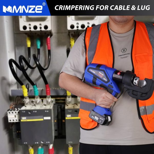 Electric Hydraulic Cable Lug Crimper Pliers Rechargeable Crimping Tool 6 Ton Electrical Terminal Cable Wire Fiber Crimper Kit with 11 Dies (MZ-MKZ-300) - Image 13