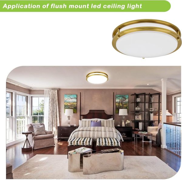 13 inch Flush Mount LED Ceiling Light Fixture, 2700K/3000K/3500K/4000K/5000K Adjustable Ceiling Lights, Oil Rubbed Bronze Saturn Dimmable Lighting for Hallway Bathroom Kitchen or Stairwell, ETL Listed - Image 30