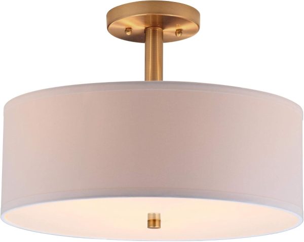 SAFAVIEH Lighting Collection Clara Gold 16-inch Diameter Semi Flush Mount Ceiling Light Fixture (LED Bulbs Included) - Image 7