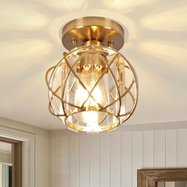 Hallway Ceiling Light fixtures,Flush Mount Ceiling Light Fixture E26 Ceiling Lighting with Crystal Small Chandelier Indoor Lighting for Foyer Entryway Bedroom Bathroom Closet Living Room - Image 42