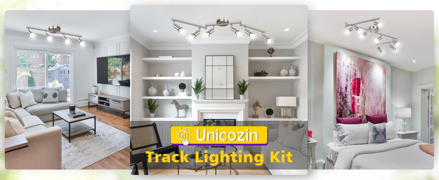 Unicozin LED Track Lighting Kit, Matt Nickel Ceiling Spot Lighting