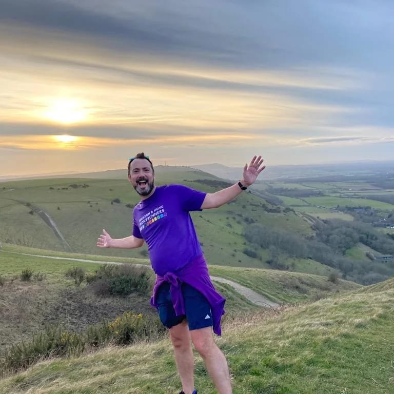 Gary running at devils dyke