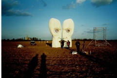 Pink Floyd album cover (The Division Bell) with Bluntisham Church in the background, 1993/4 (Elaine Gebbie)