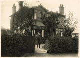 Arthur D Godfrey outside Wood Lodge, Colne Road