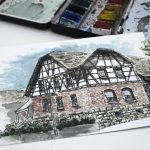 Ansichtskarte-Rutesheim_Aquarell_Motiv-Bauernhaus
