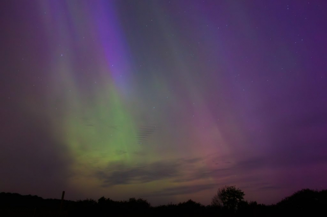 Crazy Northern Lights May 10/11 2024 - Looking West - Græsted, Denmark