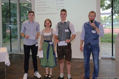 Matthias Zellner, Dorothea Schiffmann, Lennart Dege, Dr. Andreas Brandl (von li. nach re.), Brauermeisterschaft in der Berufsschule für Brauwesen in München 2018