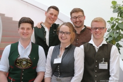 Florian Patzek, Florian Eder, Theresa Seidl, Michael Schleicher, Cornelius Drescher (von li. nach re.), Brauermeisterschaft in der Berufsschule für Braugewerbe in München 2019