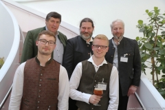 Anton Obermaier (li. oben), Andreas Neukam (re. oben) Michael Schleicher, Cornelius Drescher (von li. nach re. untere Reihe), Brauermeisterschaft in der Berufsschule für Braugewerbe in München 2019