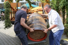 Steffen Marx (re.), 18 Jahre Giesinger Bräu mit Prachtgespann vom Werk 2 in Milbertshofen nach Giesing 2023