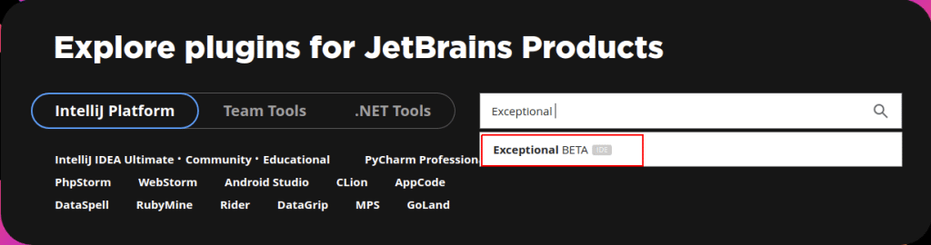 Look for the Exceptional BETA plugin for IntellIJ IDEA in the Jetbrains Marketplace.