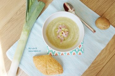 Aardappel preisoep met ham