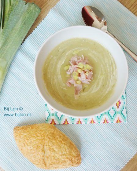 Aardappel preisoep met ham