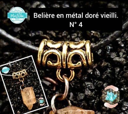Attache, belière N° 4 en métal doré vieilli création MaLitho de chez Bijoux, pierres et bien-être
