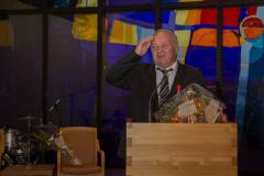 Tore giving his speech at the award ceremony of the Kings medal of Honor