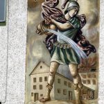 St. Florian. Malerei auf der Fassade eines Privathauses
