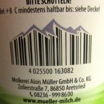 Strichcode in Form von Gebirge auf einer Schlagrahmverpackung von Müller Milch