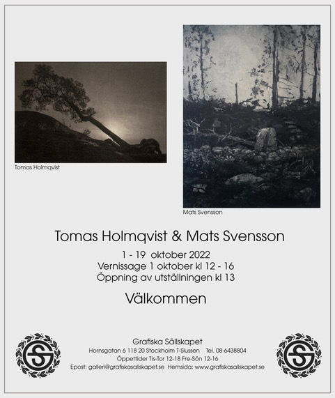 Tomas Holmqvist & Mats Svenssons vernissagekort.