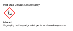 PS Universel Insektspray faremærkning