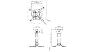 Vogels PPC2555-Plafondbeugel-Tot30kg-Afmetingen